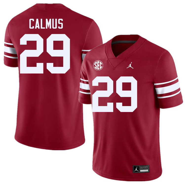 #29 Casen Calmus Oklahoma Sooners 2024 SEC Conference College Football Jerseys-Throwback